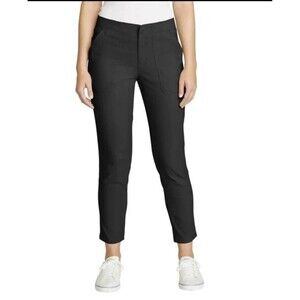 NWT Eddie Bauer Women's Horizon Straight Anke Pants Black Size 8